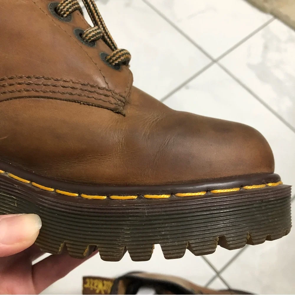 Vintage Dr. Martens Brown Platform Boots - Picture 11 of 16